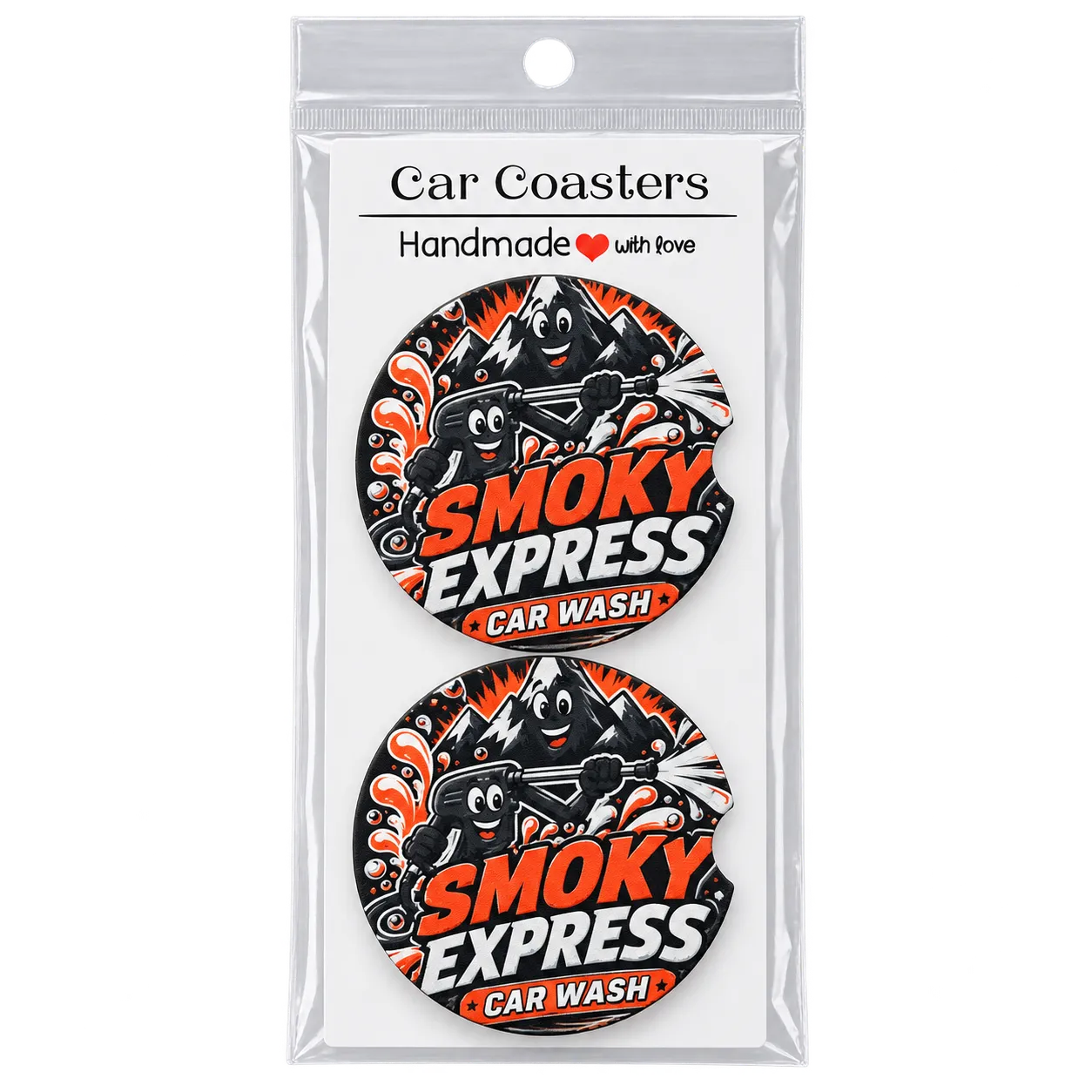 Smoky Express branded car coaster set.
