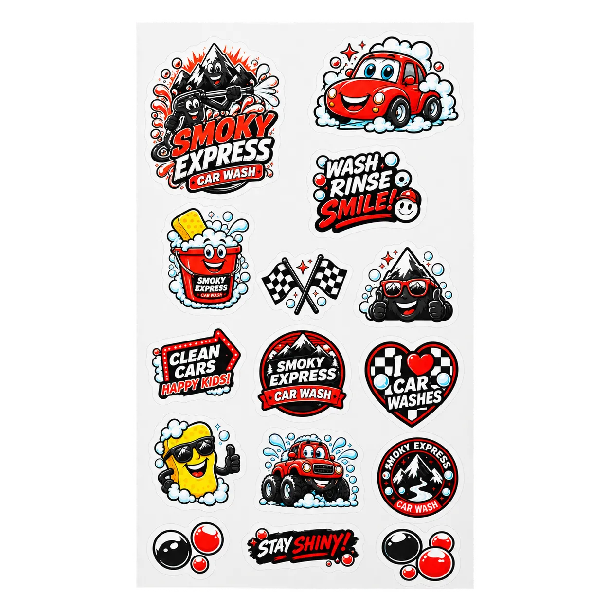 Smoky Express branded sticker pack for kids.